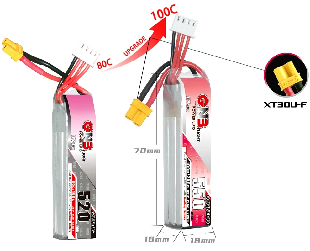 Зарядное устройство GNB 520 мАч 3S 11 4 в 80C/160C HV Lipo для аккумуляторов с фоторазъемом