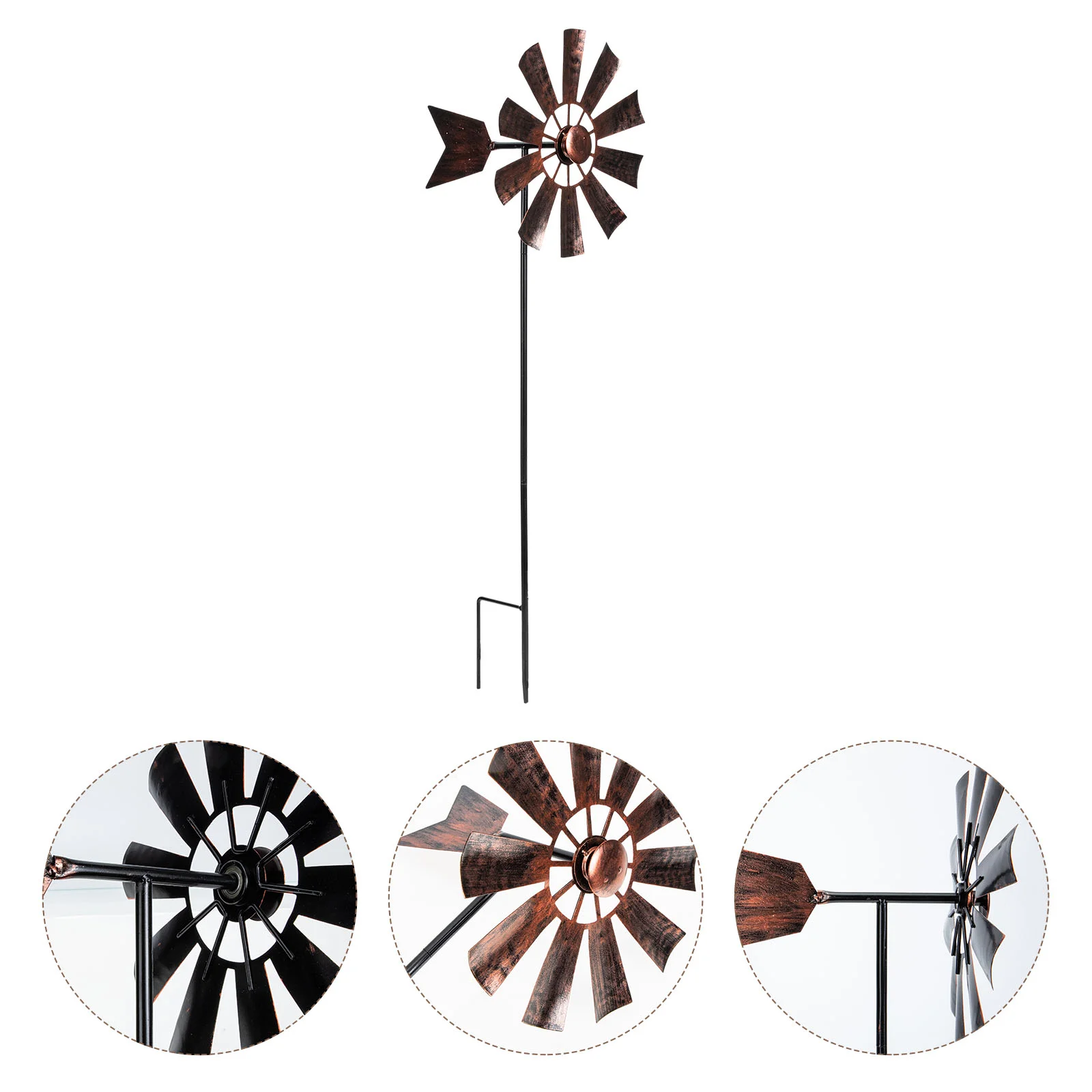 

Wrought Iron Metal Windmill Rotatory Colorful Decorative Windmills Outdoor Decorations Garden Ornament Adornment Style