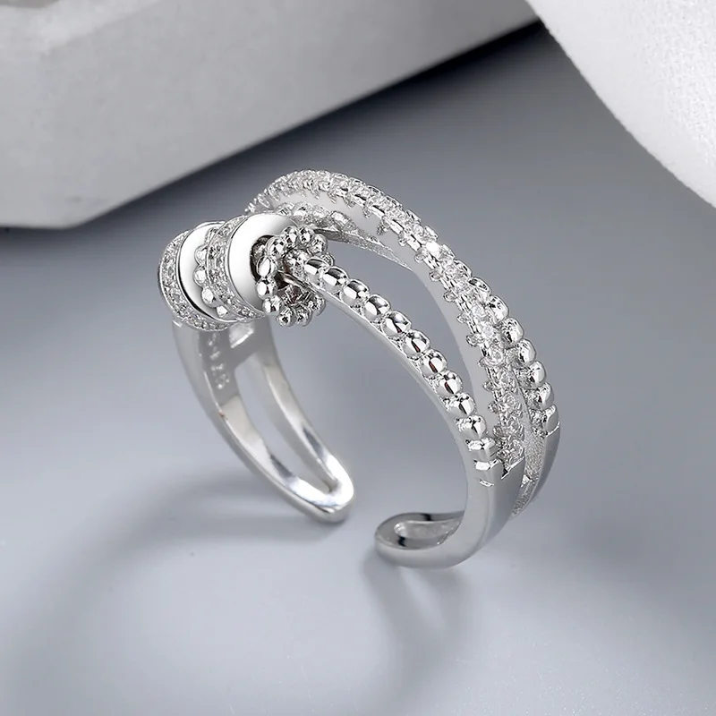 

To My Daughter Zircon Beads Cross Fidget Ring with Card for Women Anti Stress Adjustable Anxiety Ring Jewelry Gifts