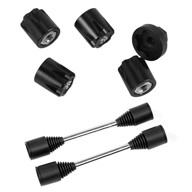 

2 Set RC Car Part: 1 Set RC Car Wheel Rim Center Cap M4 Nut & 1 Set 9Mm Hardened Steel Out Drive Dog Bone Axle Kit