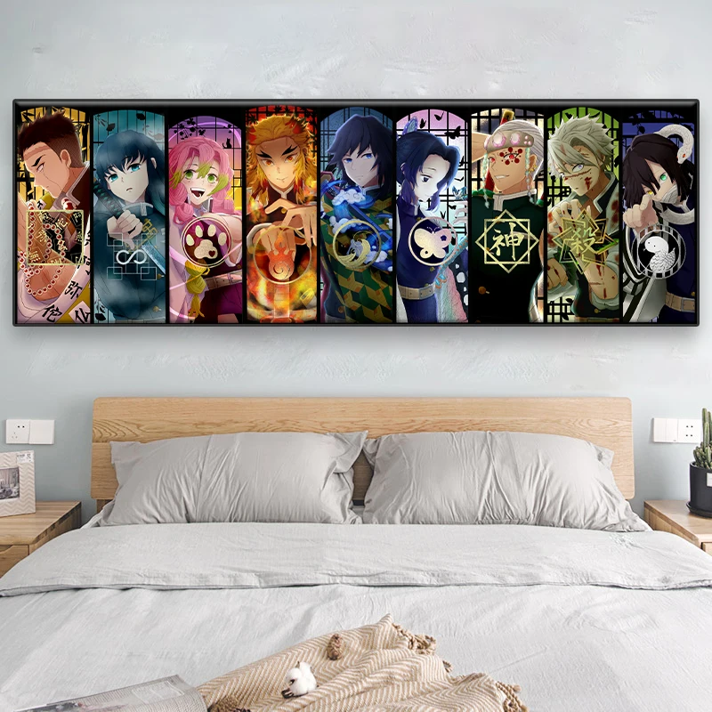 

Anime Demon Slayer Poster Mural Decoratio Picture Ghost Slayer Group Photo Canvas Painting Wall Art Prints Children Bedroom Gift