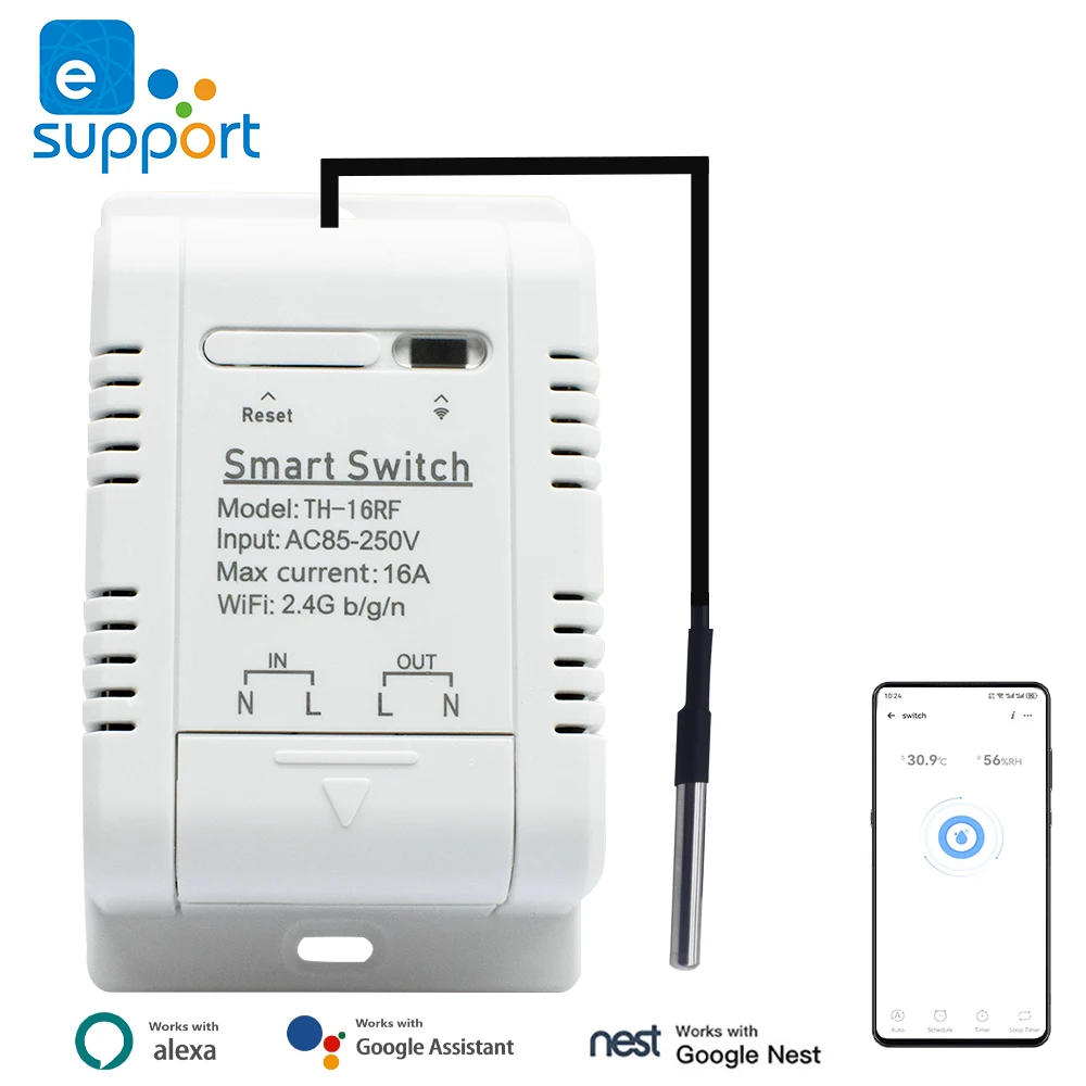 

Умный терморегулятор Wi-Fi 16А 3000Вт Ewelink/Tuya