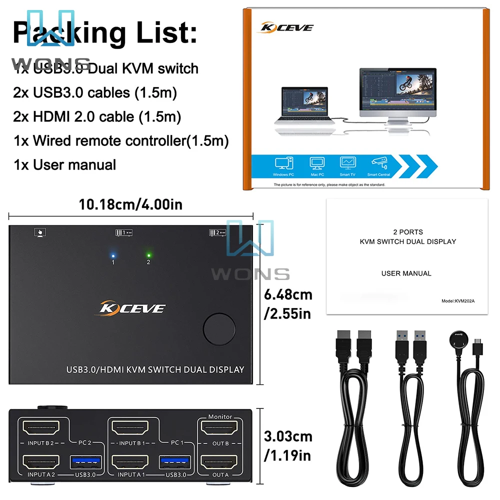 Рисунок 6 - USB 3,0 двойной монитор KVM-переключатель