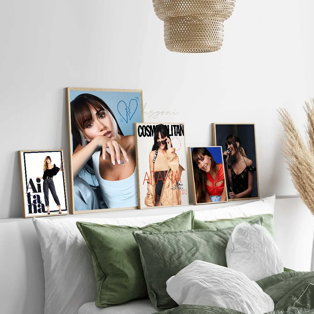 Aitana Ocanaes Singer Movie Sticky Posters Retro Kraft Paper Sticker DIY Room Bar Cafe Aesthetic Art Wall Painting