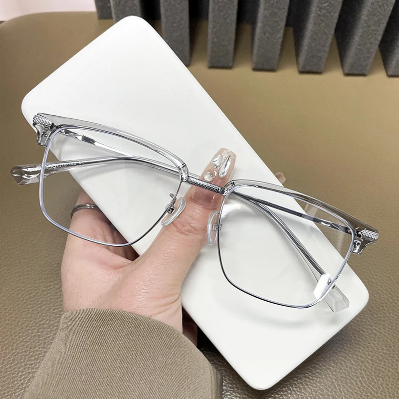 Оправа для очков в деловом стиле мужчин и женщин прямоугольная полуободковая