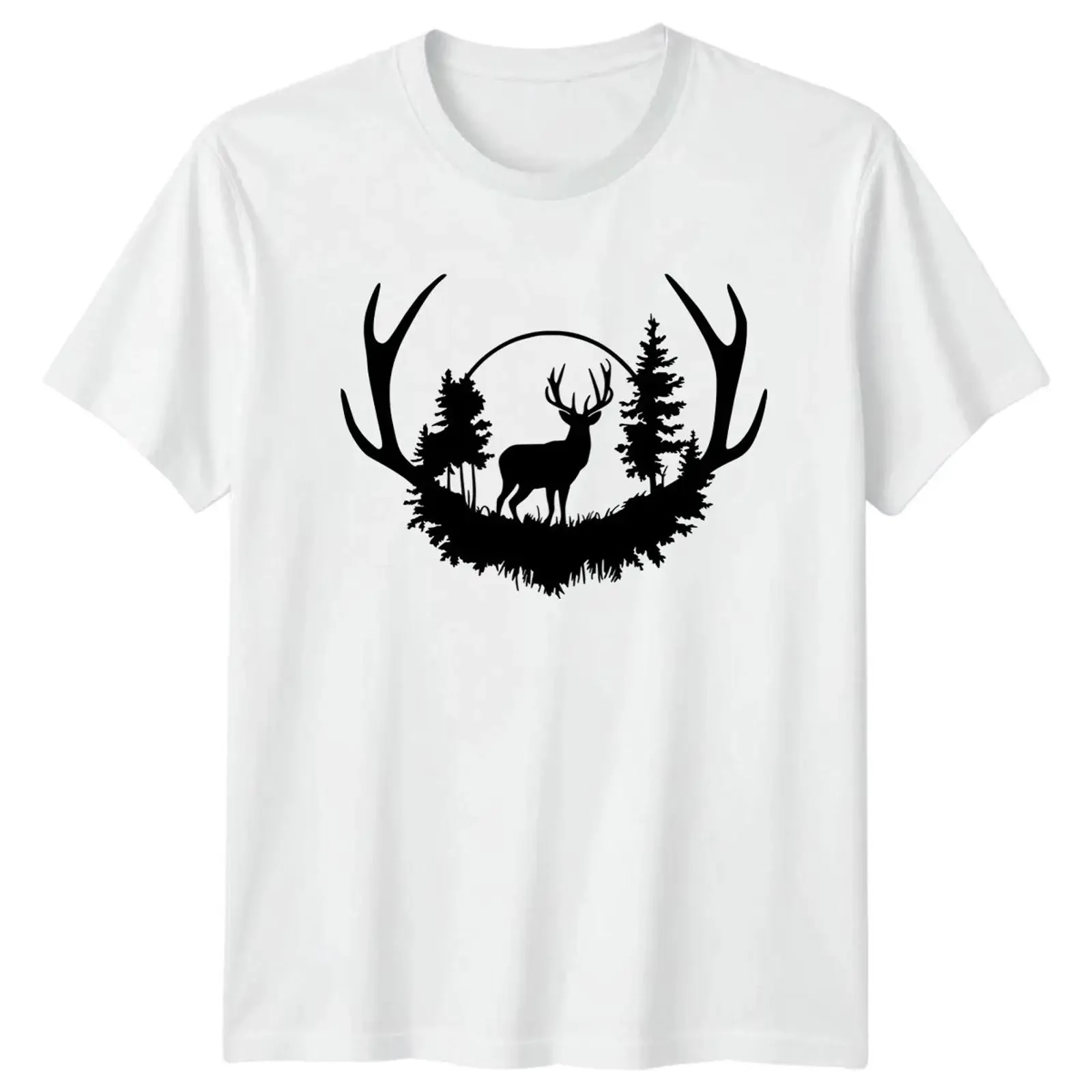 Фото Футболка Hirsch Geweih Wald Wildtiere T Shirt Natur Wildlife, винтажная, с эффектом потертости, дышащая, унисекс, универсальная, мягкая, мужская, рождественский подарок №1