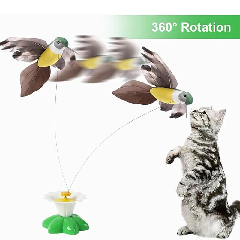 Новая игрушка для кошек умная автоматическая вращающаяся тизер летающие птицы