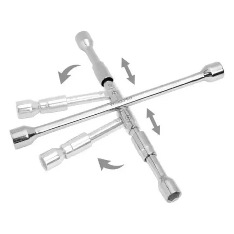 Ключ с проушинами для колес Инструменты ремонта шин 4-сторонний съемник гаек