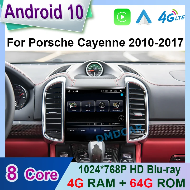 

Автомагнитола с GPS-навигацией, мультимедиа, Android 10, 8 ядер, 4 + 64 ГБ, для Porsche Cayenne 2010-2017 с ЖК-экраном IPS HD, DSP, Carplay, 4G
