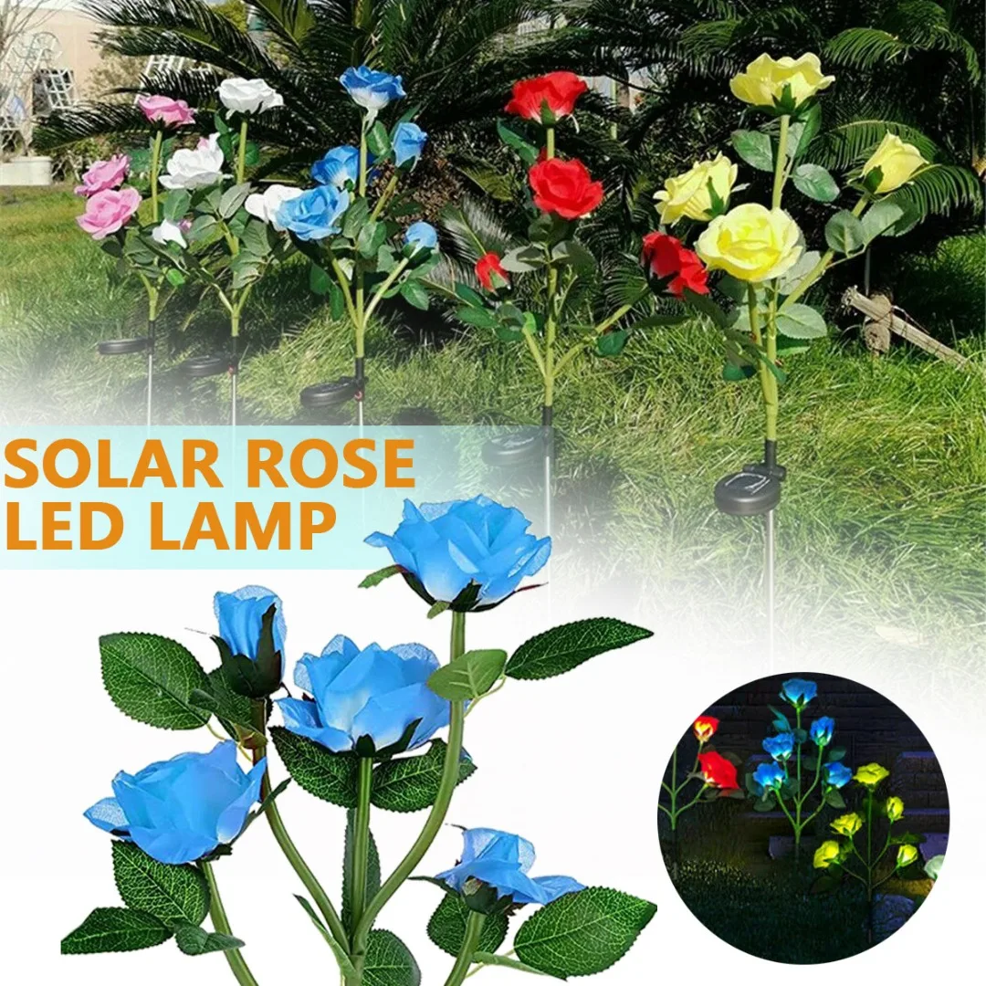 

СВЕТОДИОДНЫЕ светильники на солнечной батарее в виде розы, уличная лампа для садовых дорожек, водонепроницаемый декоративный ночник, освещение для дорожек