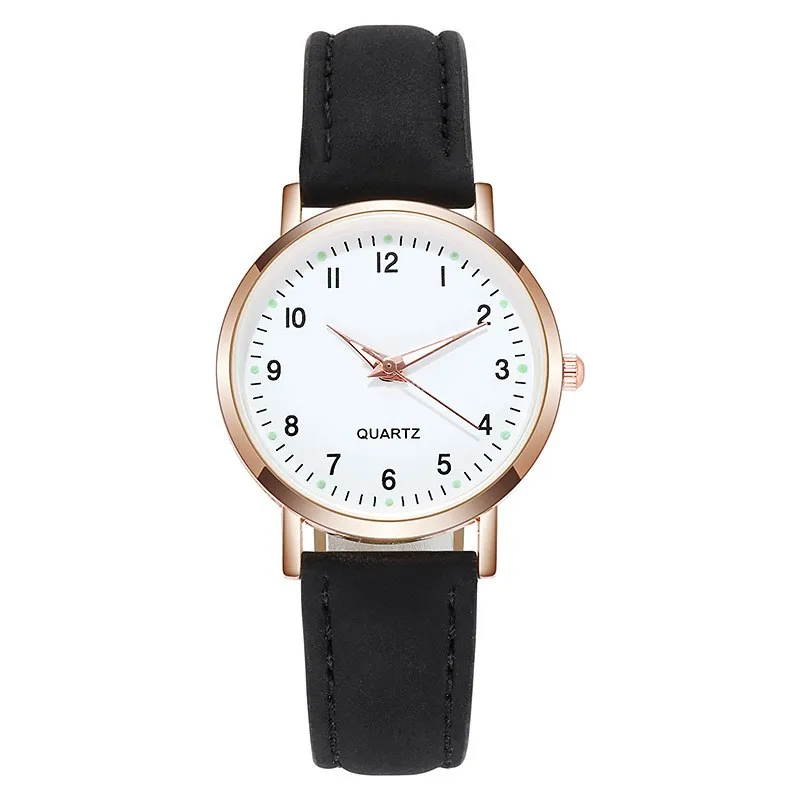 Hot Selling Retro Luminous Minimalist Digital Genuine Leather Casual Fashion Women's Quartz Watch Engagement Holiday Charm Gift