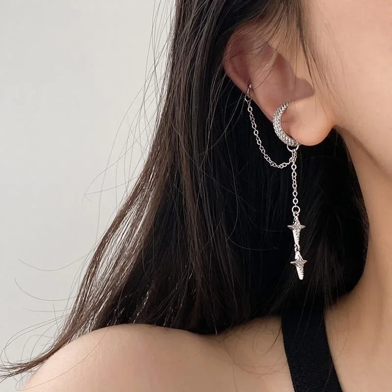 Серьги-клипсы XINYI серебристого цвета