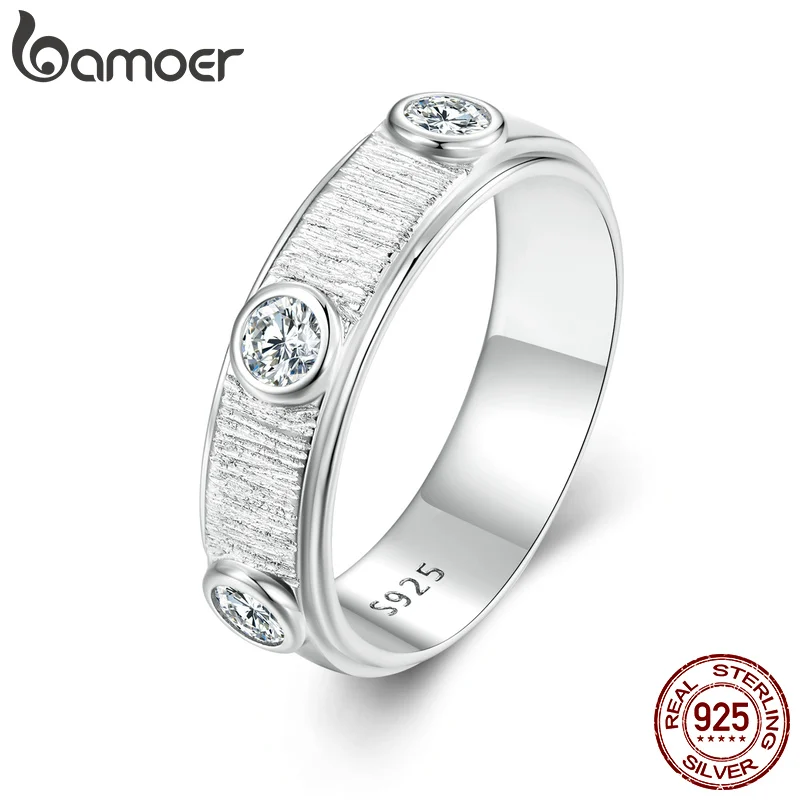 

Мужское обручальное кольцо Bamoer, 925 пробы, серебряное кольцо с платиновым покрытием, ювелирные украшения MSR032