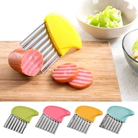 4 pieces mini wavy cutter stainless steel crinkle cutter multifunctional wavy chopper for veggies fruits french fry slicer