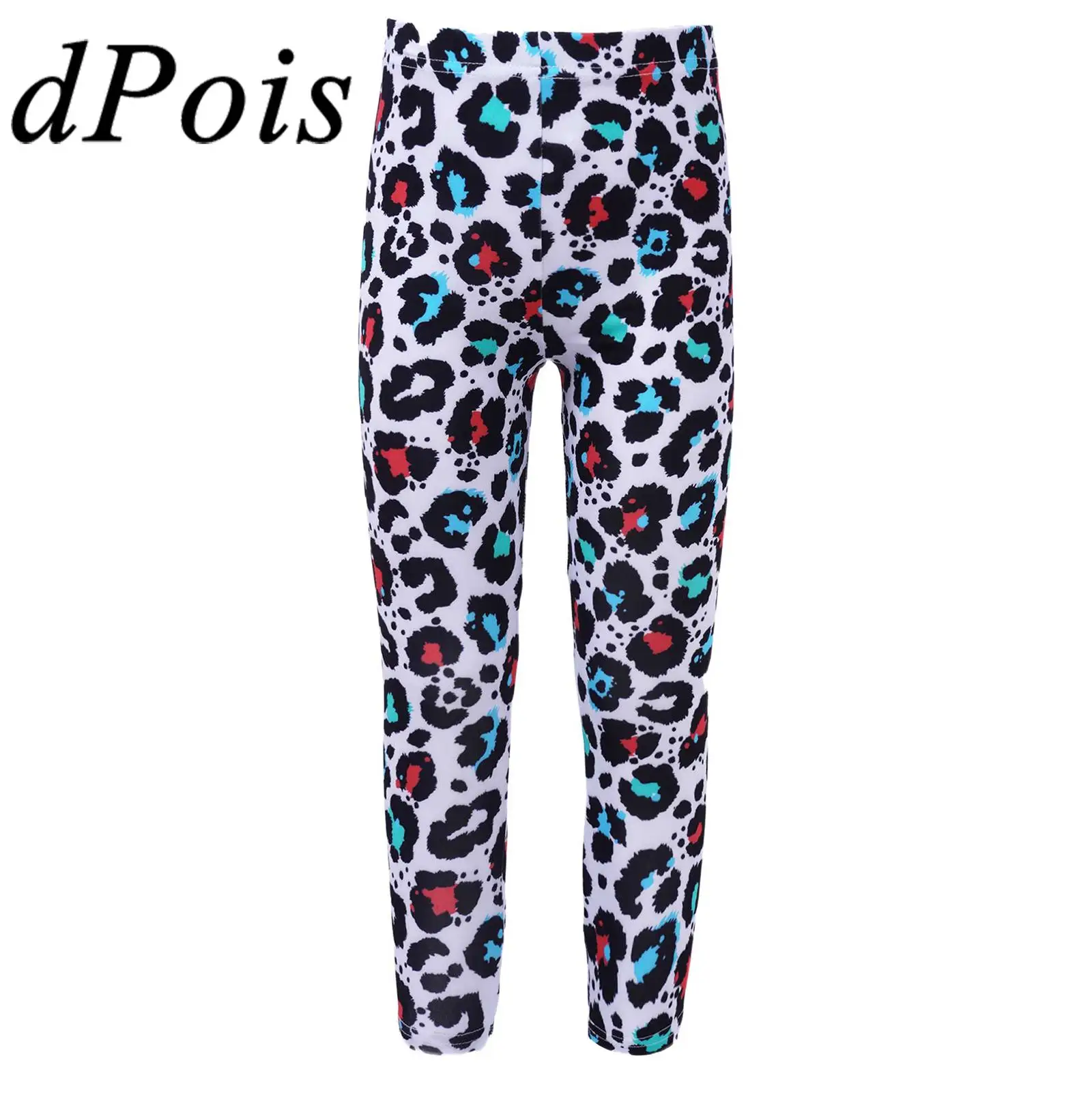 

Детские Балетные леггинсы, хлопковые леопардовые штаны для йоги, спортивная одежда с принтом рыбьей чешуи, спортивные штаны для занятий тан...