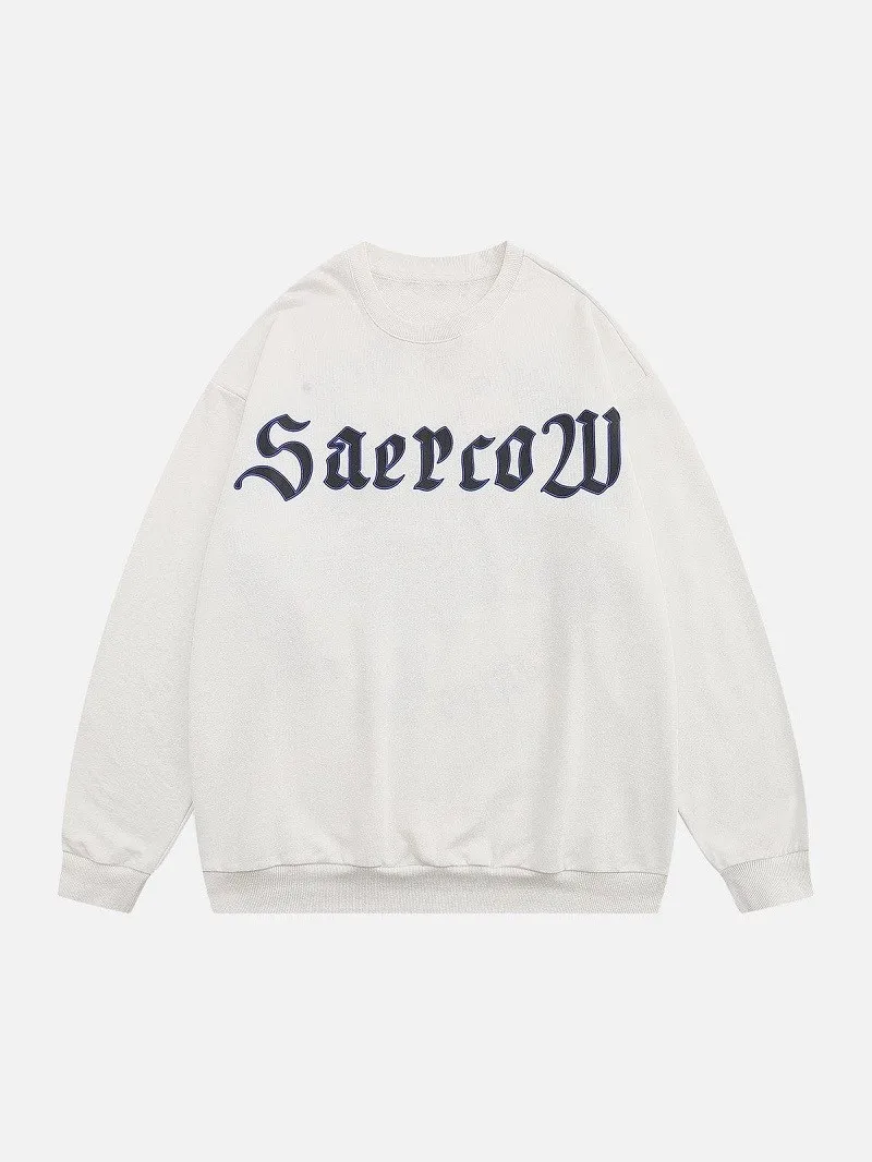 

Trendy Autumn New Product Pattern Print Pullover Sweater Y2K Street Vintage Punk O-Neck Pullover Sweater OVERSIZE Couple Sweater