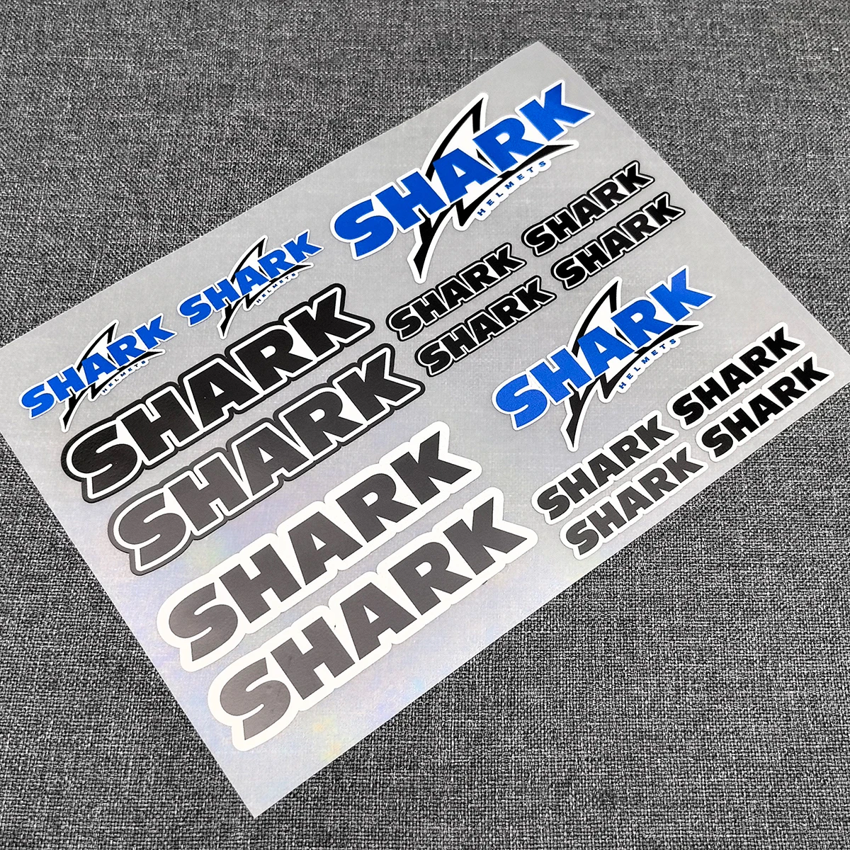 Фото Набор из 16 наклеек на шлем SHARK: высококачественные печатные и вырезанные наклейки для мотоциклов №1
