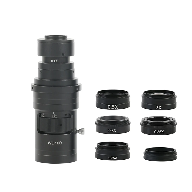 Объектив с регулируемым увеличением 200X 500X креплением 0 3x 0.35X 0.5X 0.75X 1X 2X для