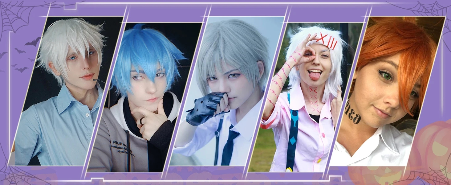 white anime wig