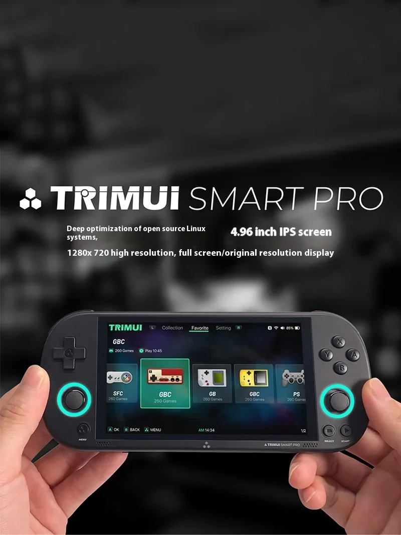 Фото Ретро видео игровая консоль TRIMUI SmartPro, ретро аркадная игровая консоль HD 4,96 дюймов ips экран, система Linux, 26 эмуляторов в подарок №5