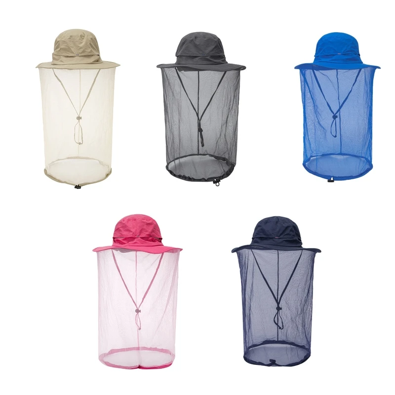 

Fishing for Head Face Protect Net Yarn Bucket Hat Camping Hiking