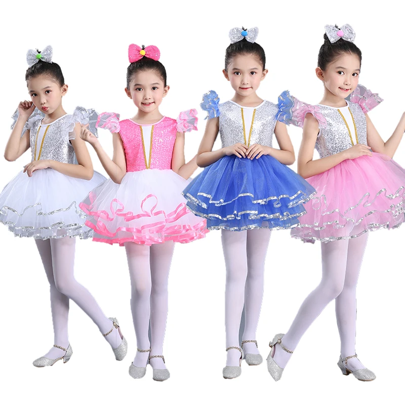 

Modern kids dance costumes for kids sequins tutu dance dress for girls salsa dancing dress for girls dance wear Outfits