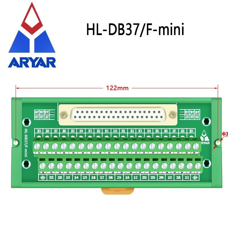 DB37 Mini D-Sub Модуль интерфейса крепления DIN-рейки Женская мини-плата разрыва - купить