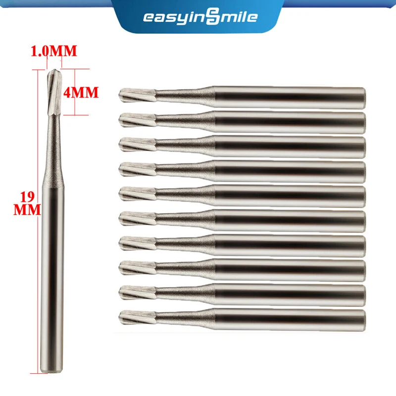 

10pcs/pack Easyinsmile Tungsten Carbide Dental Burs Round End Cross X-Cut Cylinder FG-245 1*19*4MM