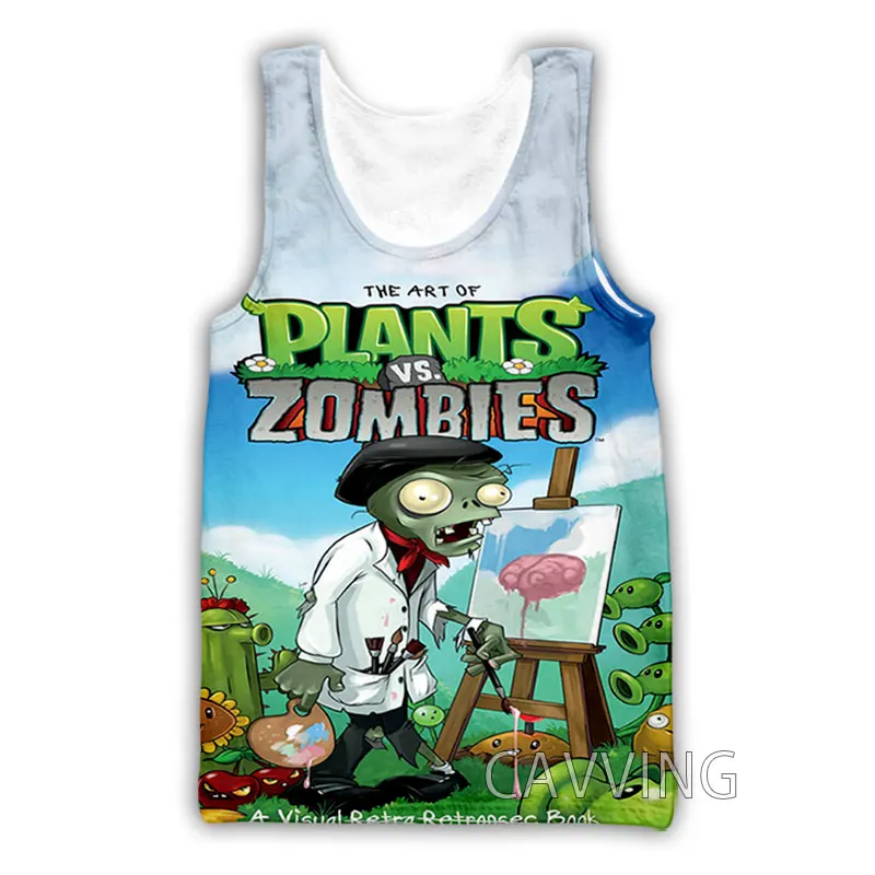 

CAVVING 3D Printed Plant Vs Zombie Tank Tops Harajuku Vest Summer Undershirt Shirts Streetwear for Men/women H02