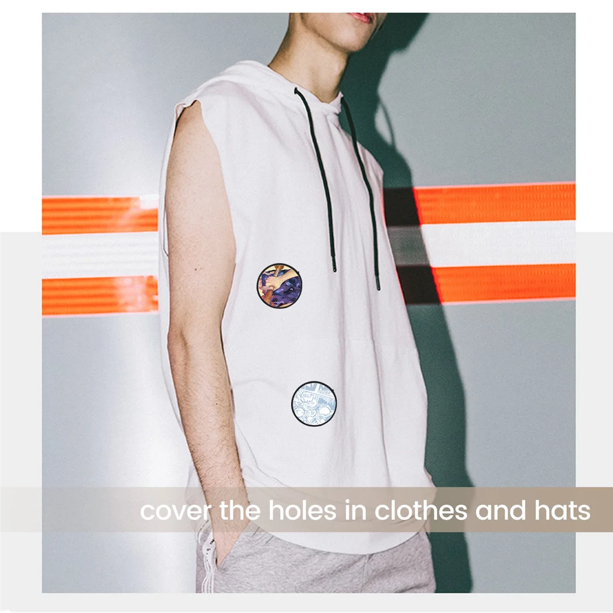 16 Pieces Sublimation Patch Blanks Quality Fabric Iron-on Circular Blank for Clothes Hats Uniforms Backpacks