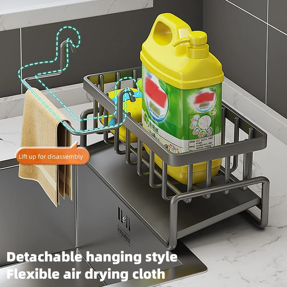 

Self-draining Sink Shelf Stainless Steel Kitchen Sink Drain Rack Soap Sponge Holder Kitchen Sink Organizer kitchen
