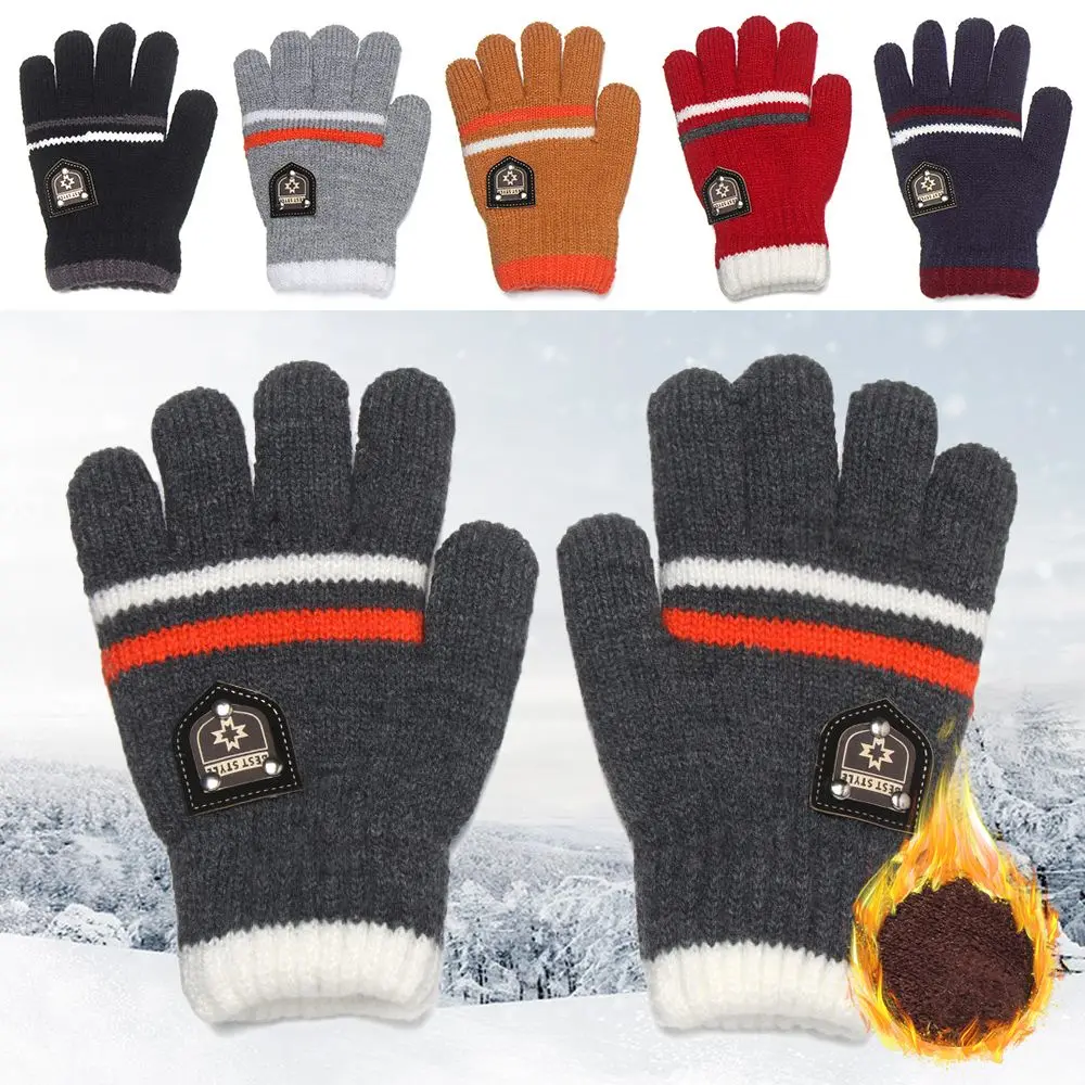 

Winter Keep Warm Children Thick Warm Soft Kids Gloves Full Finger Mittens Knitted Gloves