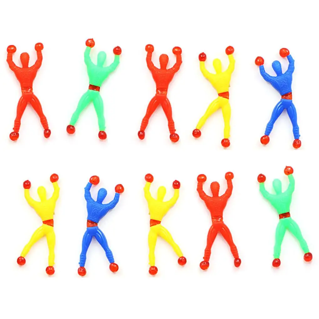 

10pcs Sticky Climbing Man Anti-skidding Small Easy to Play Educational Toys Children Kids Vertical Table Wall Glass Door