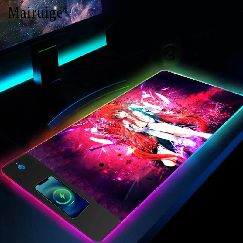 

Новинка, коврики для мыши Mairuige с беспроводной зарядкой RGB, коврик для мыши Rias Gremory, Настольный коврик для мыши, коврик для старшей школы DxD, Настольный коврик Xxl Kawaii, настольный декор