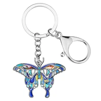 arwa enamel alloy metal spring swallowtail butterfly keychains car keyrings fashion jewelry for women girls charms accessories