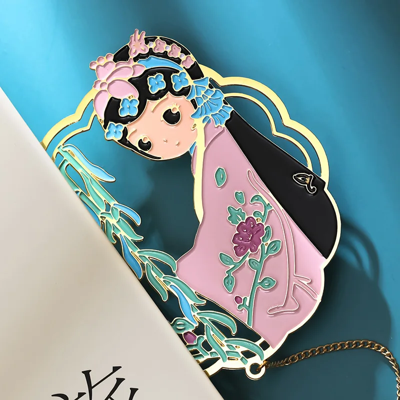 Hollowed Out  Chinese Style Kunqu Four Seasons Cartoon Characters Bookmark Cultural and Creative  Chinese KQSQ030