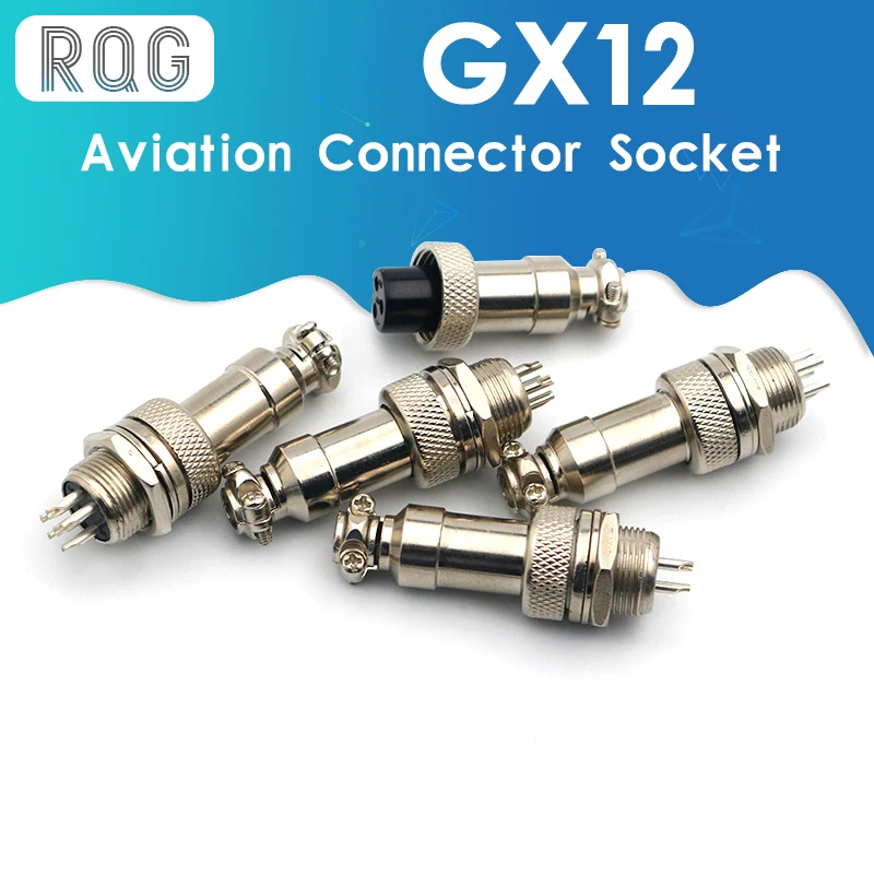 1Set GX12 Butt type Aviation Plugs Sockets 2/3/4/5/6/7 Pin RS765 12MM Aero Plug Socket Aerial Plugs Sockets Aviation Connector