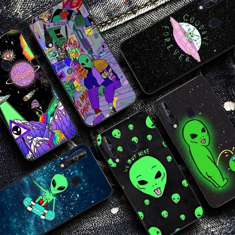 

Esthetics Cartoon Alien Phone Case for Samsung A51 01 50 71 21S 70 31 40 30 10 20 S E 11 91 A7 A8 2018