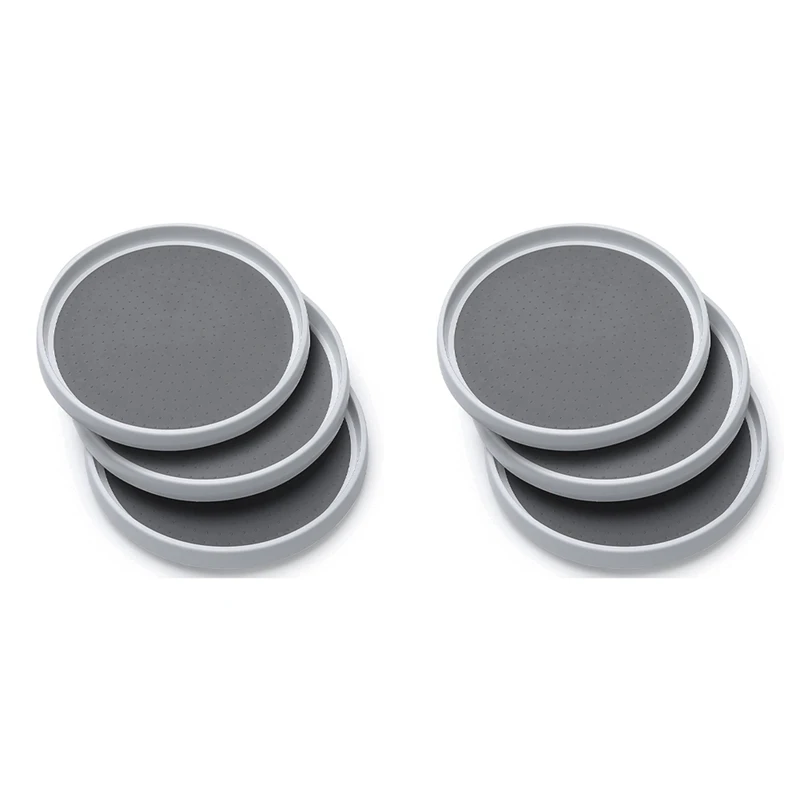 

6 Pack Non Skid Lazy Susan Turntable Display Stand, 10-Inch Rotating Spice Rack Spinning Organizer For Cabinet, Pantry Retail