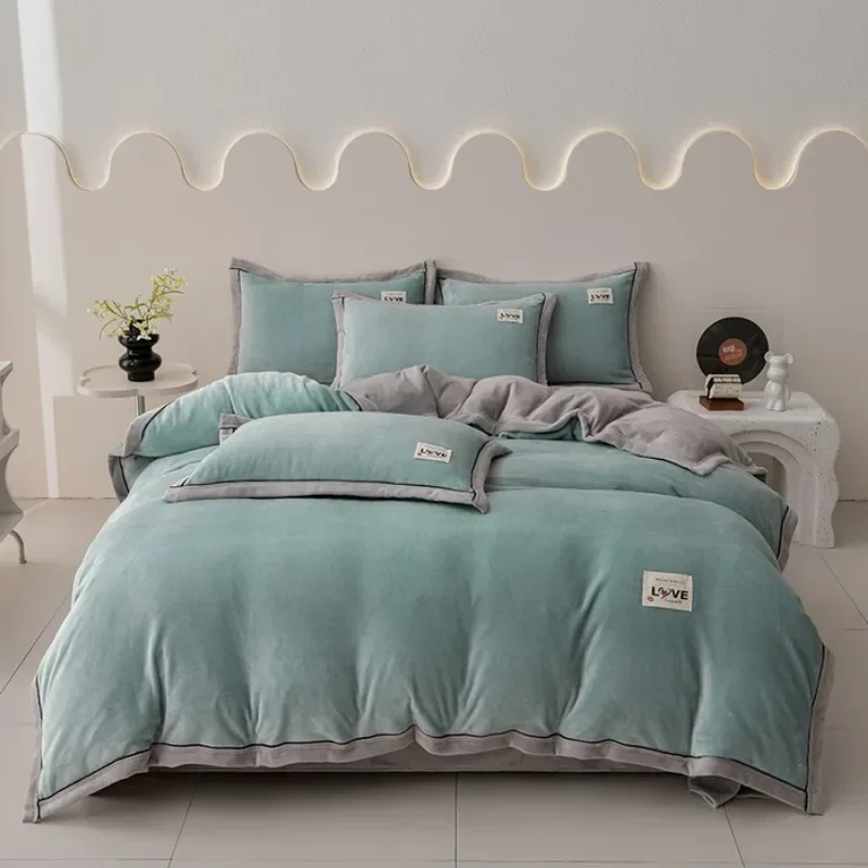 2024 новый однотонный молочный флис с высоким граммом широкий край из кораллового