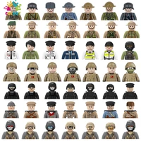 ww2 military army soldiers building blocks worker player doctor professional role action figures toys for kids birthday gifts