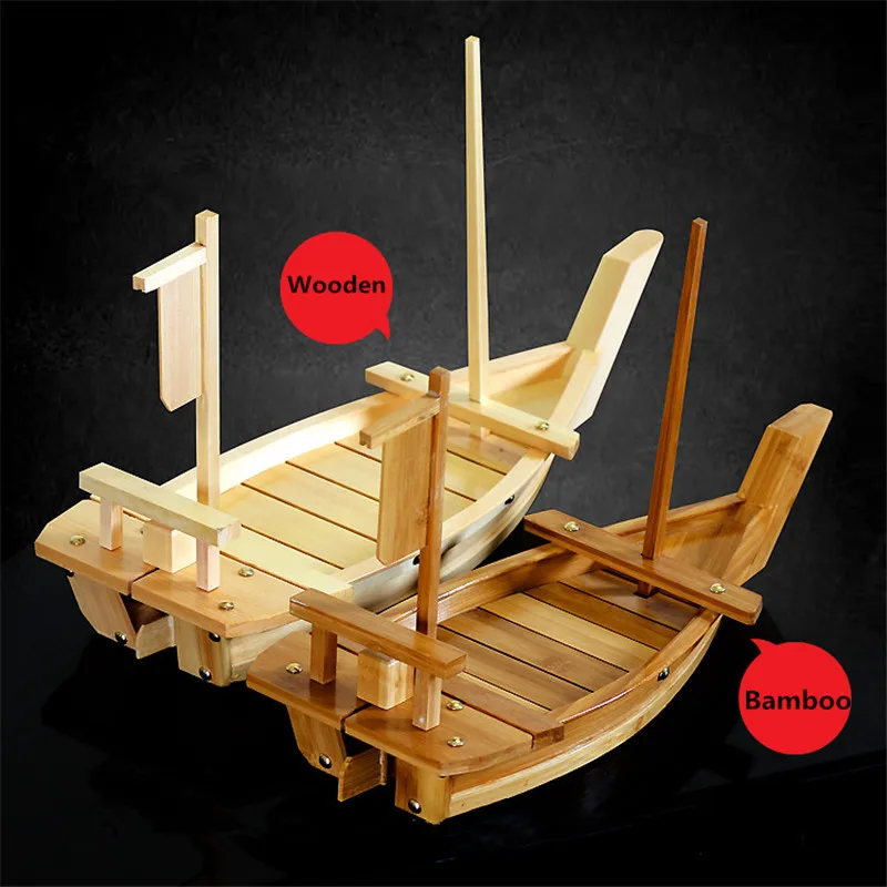 

Japanese Cuisine Sushi Boats seafood Tool Wooden Shop Model Wood Handmade Simple ship Sashimi Assorted Cold Dishes Tableware Bar