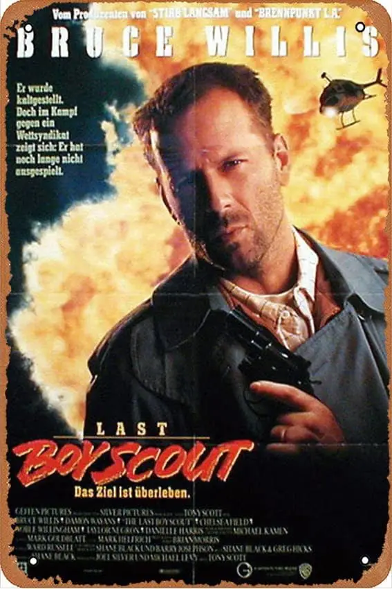 Металлическая жестяная вывеска Последний мальчик-разведчик фильм 8x12 дюймов