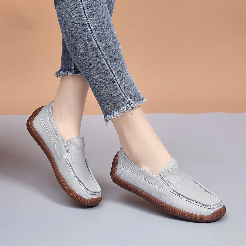 

Spring And Autumn Single Shoes Female Flat Bottom Flat With Large Size Hollow Snail Shoes Mother Shoes