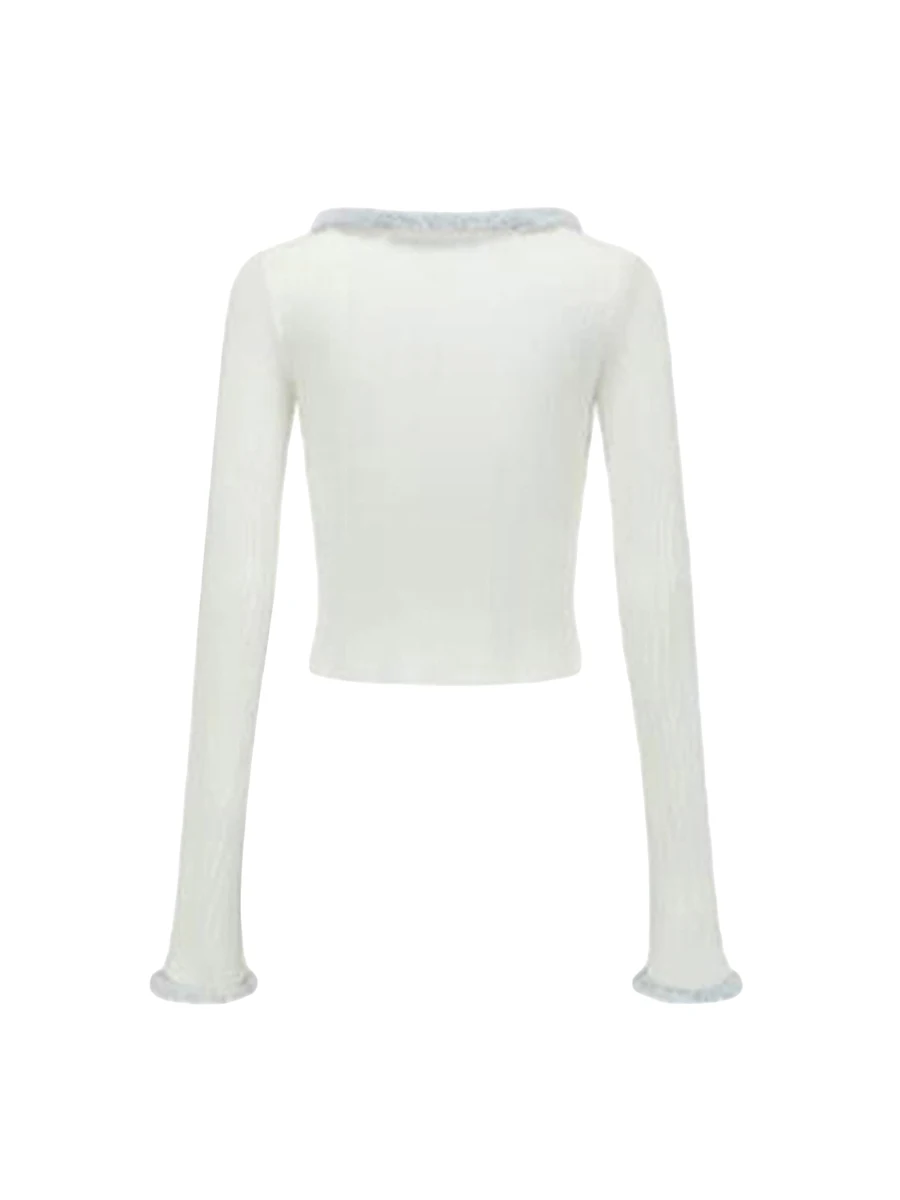 Женская футболка с длинным рукавом и вырезом лодочкой