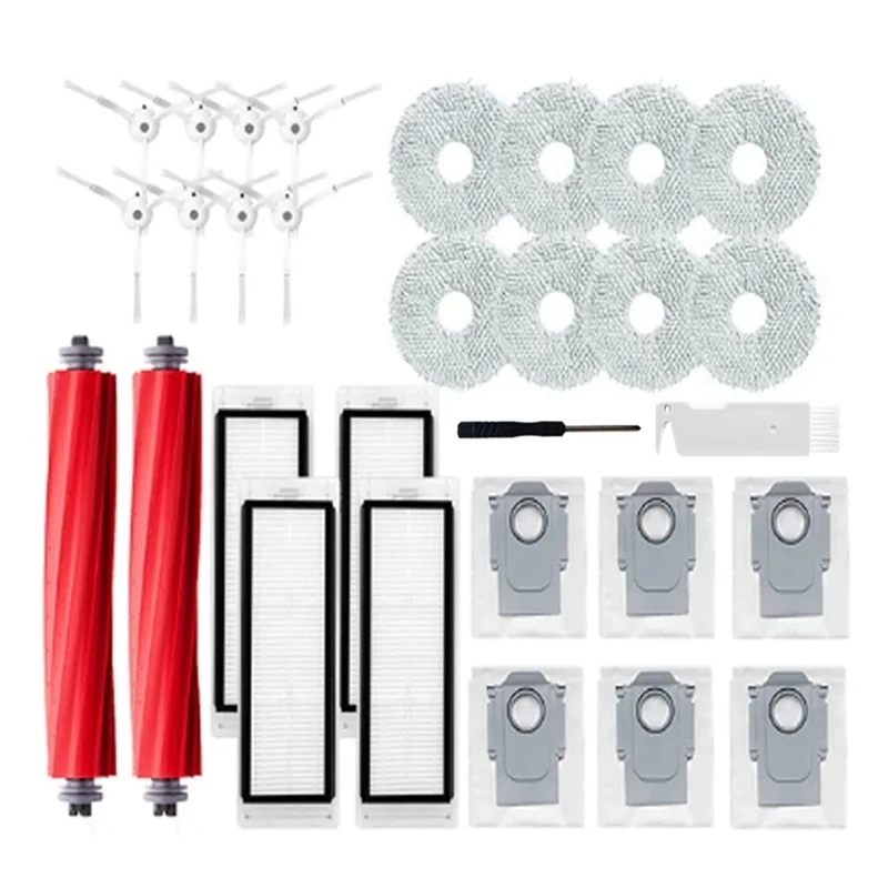 

1 Set Main Side Brush Hepa Filter Mop Cloths Dust Bags For Roborock Q Revo / P10 A7400RR Robot Vacuum Cleaner Replacement