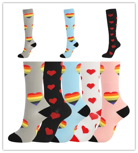 

Men's Professional Thick Socks Outdoor Pressure Elastic Stockings Striped Print Soft Breathable Sweat Absorbing Outdoor Sports