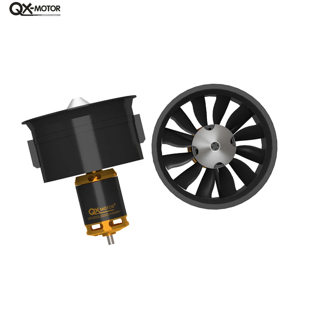 QX-Motor 64 мм 12-лопастной вентилятор с 3-секундным ~ 6-секундным бесщеточным
