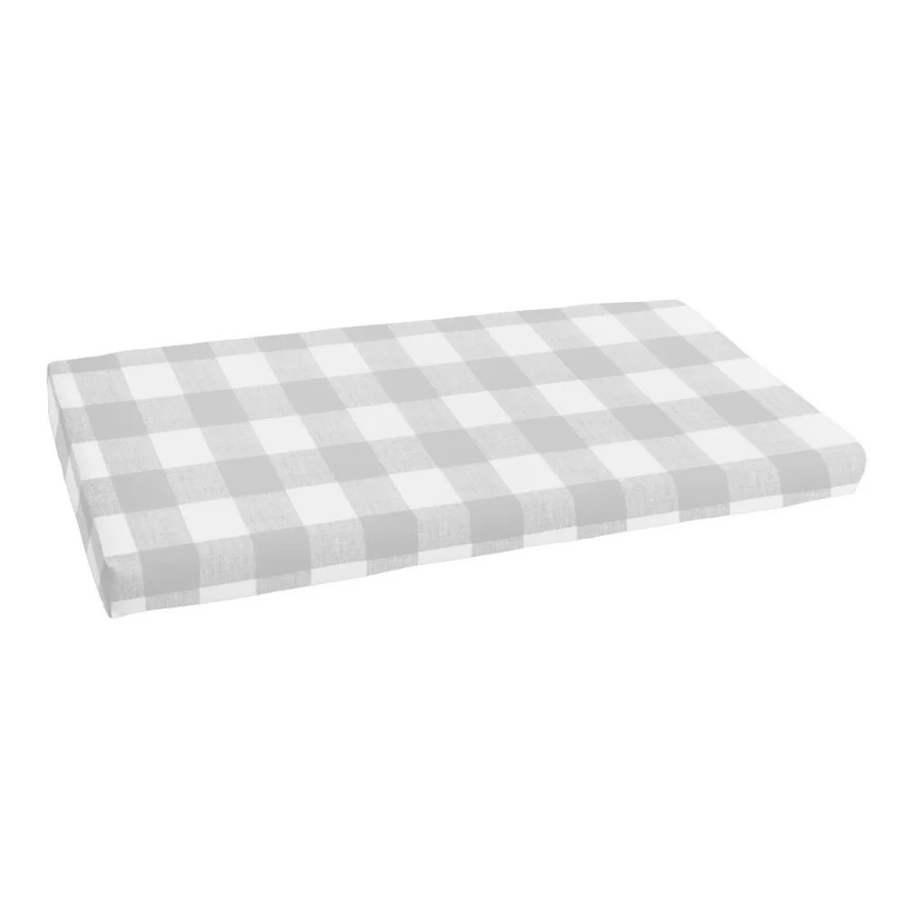 

OIMG Grey Buffalo Plaid Indoor/Outdoor Bench Cushion, Bristol