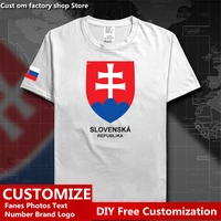 slovak republic slovakia country t shirt custom jersey fans diy name number logo high street fashion loose casual t shirt